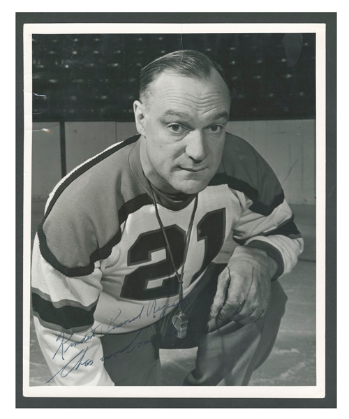 Deceased HOFer Charlie "Chas" Conacher Signed Chicago Black Hawks Coach Photo from the E. Robert Hamlyn Collection