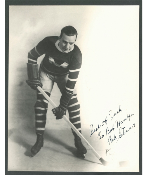Deceased HOFer Nelson "Old Poison" Stewart Signed Montreal Maroons Photo from the E. Robert Hamlyn Collection