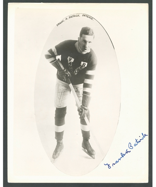 Deceased HOFer Frank Patrick Signed Vancouver Millionaires Photo from the E. Robert Hamlyn Collection