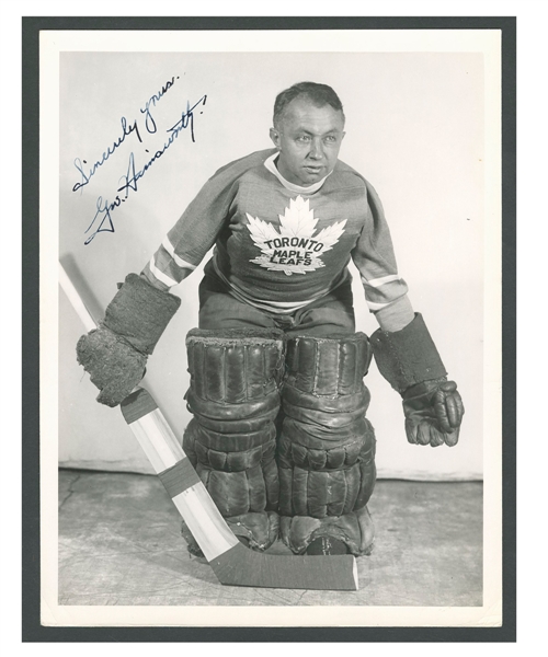 Deceased HOFer George Hainsworth Signed Toronto Maple Leafs Photo from the E. Robert Hamlyn Collection