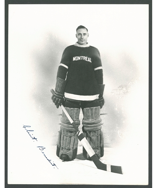 Deceased HOFer Clint Benedict Signed Montreal Maroons Photo from the E. Robert Hamlyn Collection