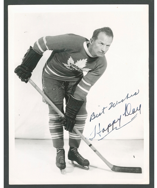 Deceased HOFer Happy Day Signed Toronto Maple Leafs Photo from the E. Robert Hamlyn Collection