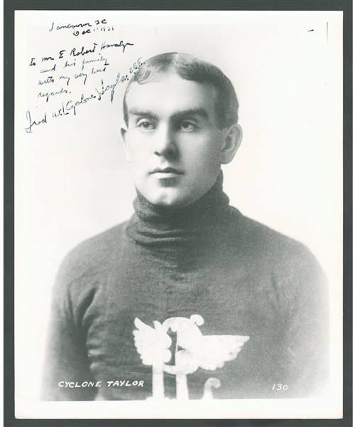 Deceased HOFer Fred "Cyclone" Taylor Signed Portage Lake Hockey Team Photo from the E. Robert Hamlyn Collection