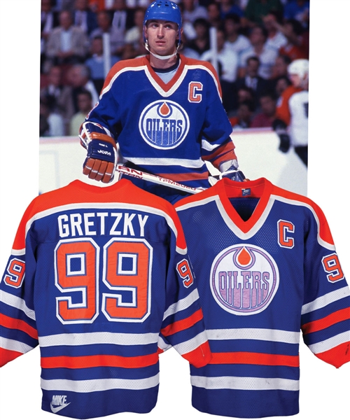 Wayne Gretzkys 1986-87 Edmonton Oilers Game-Worn Captains Jersey with LOA - Art Ross and Hart Memorial Trophies Season! - Photo-Matched to Regular Season and Stanley Cup Finals! 
