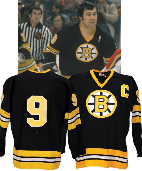 Johnny Bucyks 1974-75 Boston Bruins Game-Worn Captains Jersey - Team Repairs!
