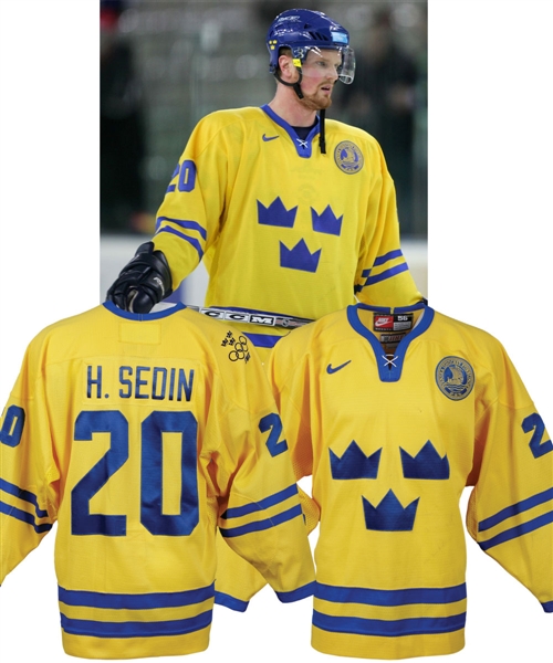 Henrik Sedins 2006 Winter Olympics Team Sweden Game-Worn Jersey - Photo-Matched!