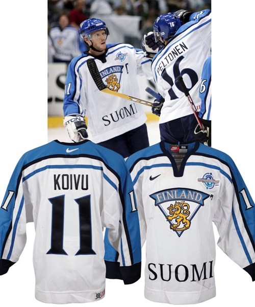 Saku Koivus 2004 World Cup of Hockey Team Finland Game-Worn Captains Jersey - Photo-Matched!