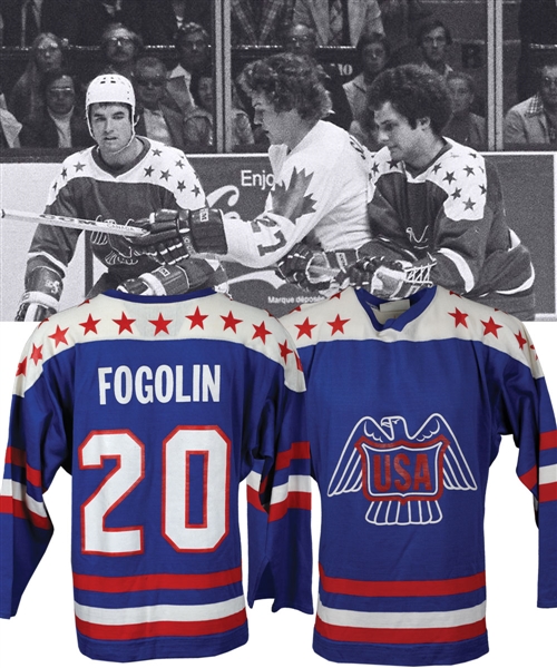 Lee Fogolins 1976 Canada Cup Team USA Game-Worn Jersey with LOA