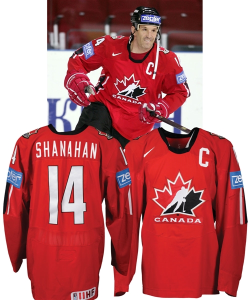 Brendan Shanahans 2006 IIHF World Championships Team Canada Game-Worn Captains Jersey with Hockey Canada LOA - Photo-Matched!