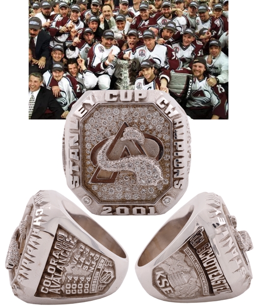 Greg von Schottensteins 2000-01 Colorado Avalanche Stanley Cup Championship 10K Gold and Diamond Ring in Presentation Box