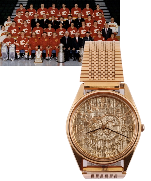 Calgary Flames 1988-89 Stanley Cup Championship Wristwatch Presented to Front Office Employee