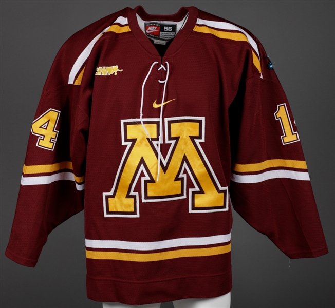 Tommy Serratores 2011-12 WCHA University of Minnesota Golden Gophers Game-Worn Jersey - Frozen Four Patch!