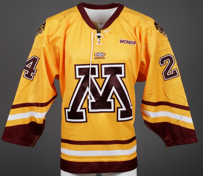 Mike Howes 2005-06 WCHA University of Minnesota Golden Gophers Game-Worn Gold Alternate Jersey 