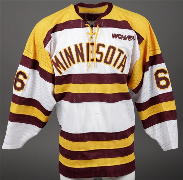 Charlie Wasleys 1993-94 WCHA University of Minnesota Golden Gophers Game-Worn "Turn Back the Clock" Jersey with LOA