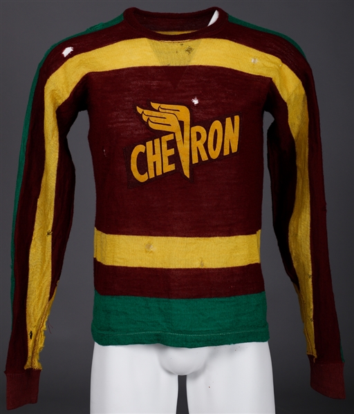 Vintage Chevron Hockey Team Wool Jersey