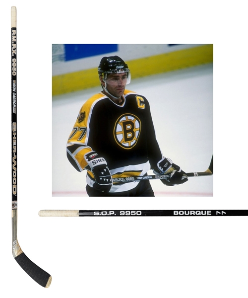 Ray Bourques Mid-to-Late-1990s Boston Bruins Signed Sher-Wood PMPX 9950 Game-Used Stick with His Signed LOA
