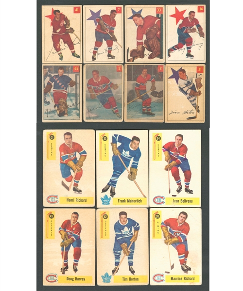1954-55, 1958-59, 1960-61 and 1961-62 Parkhurst Hockey Complete/Near Complete Card Sets (4)