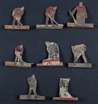 Vintage 1930s Folk Art Handmade Hockey Game Player Collection of 55+ - Some Made with Hockey Cards!