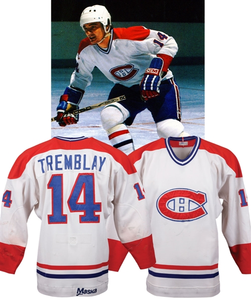 Mario Tremblays 1982-83 Montreal Canadiens Game-Worn Jersey - 30-Goal Season! - 40+ Team Repairs!