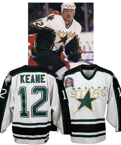 Mike Keanes 1998-99 Dallas Stars Game-Worn Stanley Cup Finals Jersey with Team LOA - Team Repairs!