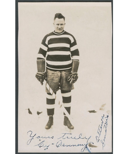 Deceased HOFer Cy Denneny Signed Ottawa Senators Photo from the E. Robert Hamlyn Collection