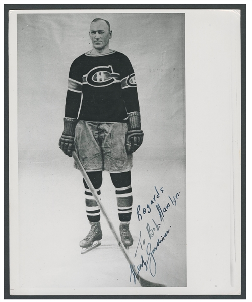 Deceased HOFer Herb Gardiner Signed Montreal Canadiens Photo from the E. Robert Hamlyn Collection