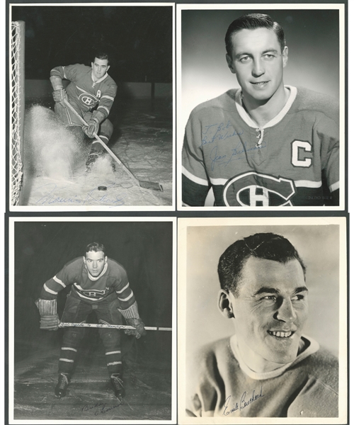 Montreal Canadiens Vintage-Signed Photo Collection of 15 from the E. Robert Hamlyn Collection - All HOFers!