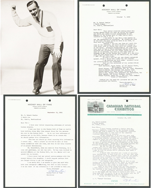 Deceased HOFer Bobby Hewitson Signed CNE and Hockey Hall of Fame Letters (3) from the E. Robert Hamlyn Collection