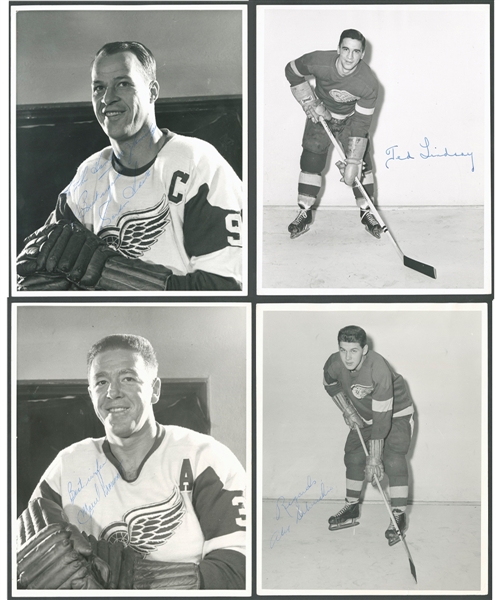 Detroit Red Wings Vintage-Signed Photo Collection of 15 from the E. Robert Hamlyn Collection - 9 HOFers!