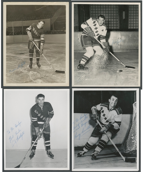 New York Rangers Vintage-Signed Photo Collection of 9 from the E. Robert Hamlyn Collection - All HOFers!