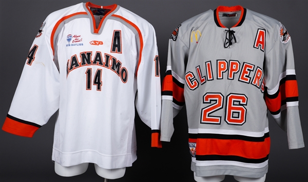 Nanaimo Clippers BCJHL 1990s and 2000s Game-Worn Jersey Collection of 5 Including Scarce Signed Game-Worn Third Jerseys (3)
