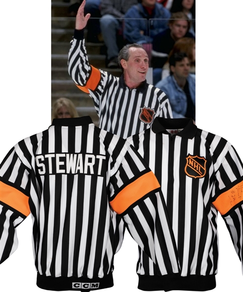 Paul Stewarts Signed NHL Referee Jersey Gifted to Ray Bourques with His Signed LOA