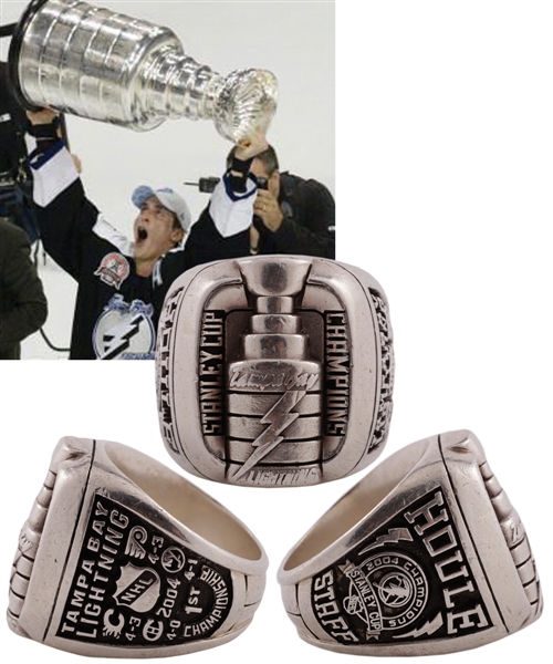 Tampa Bay Lightning 2003-04 Stanley Cup Championship Sterling Silver Staff Ring with Presentation Box