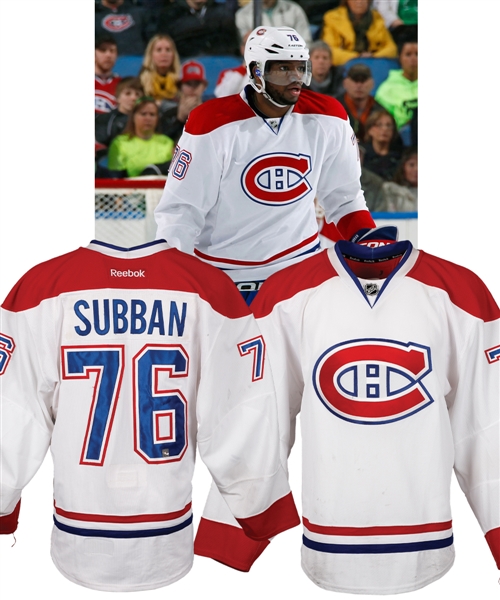 P.K. Subbans 2013-14 Montreal Canadiens Game-Worn Jersey with Team LOA - Photo-Matched!