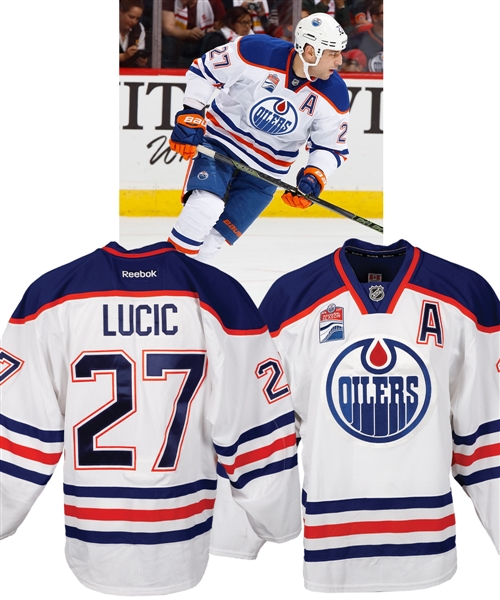 Milan Lucics 2016-17 Edmonton Oilers Game-Worn Alternate Captains Jersey with Team LOA - Rogers Place Inaugural Season Patch!