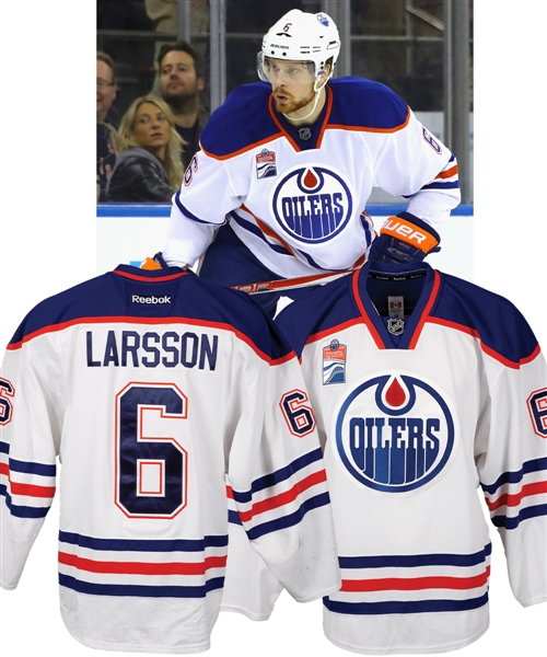 Adam Larssons 2016-17 Edmonton Oilers Game-Worn Jersey with Team LOA - Rogers Place Inaugural Season Patch!
