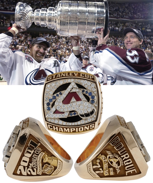 Ray Bourque 2000-01 Colorado Avalanche Stanley Cup Championship 14K Gold and Diamond Jostens Prototype Ring