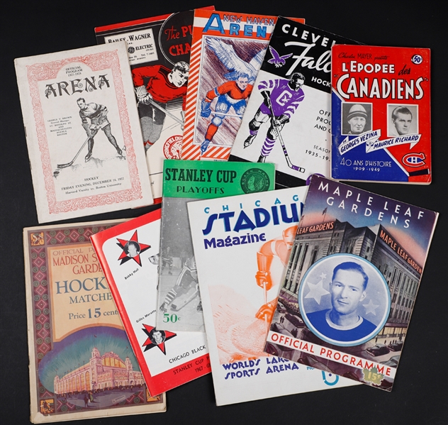 1920s/1960s NHL and Minor League Hockey Program Collection of 18 Plus 3 Hockey Booklets