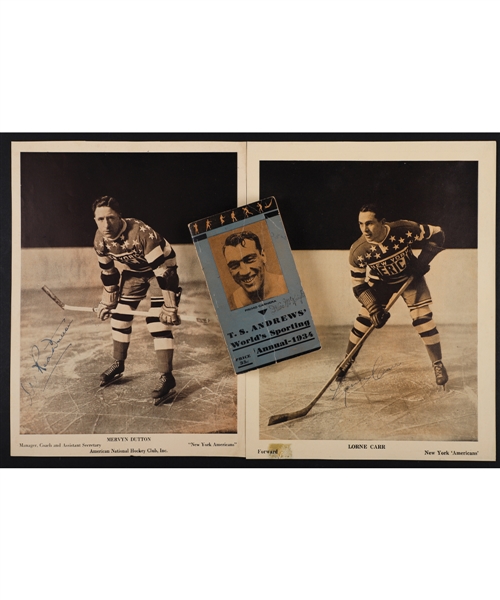 Autograph Collection Including Deceased HOFers Red Dutton Signed Picture, Wes McKnight Signed 1934 Annual, Clarence Campbell Signed 1962-63 NHL Rule Book and Much More!