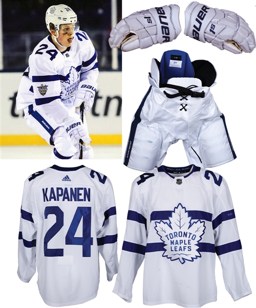 Kasperi Kapanens 2017-18 Stadium Series Toronto Maple Leafs Game-Worn Jersey, Pants and Gloves with Team LOAs