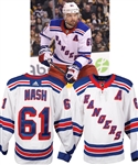 Rick Nashs 2017-18 New York Rangers Game-Worn Alternate Captains Away Jersey with LOA - Photo-Matched!
