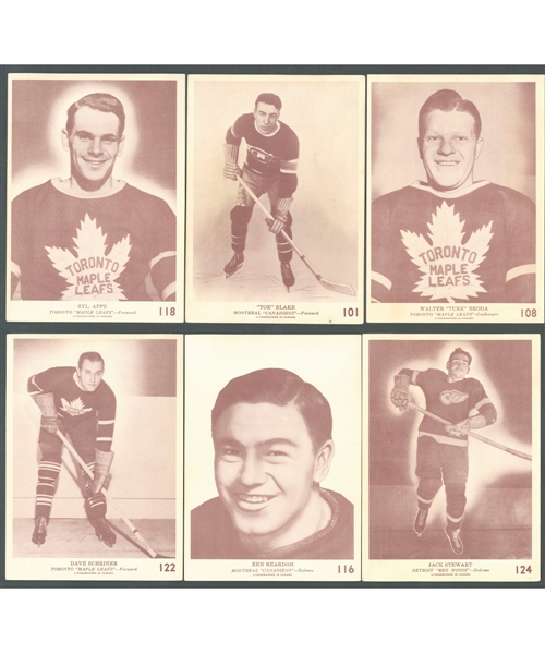 1940-41 O-Pee-Chee V-301-2 Hockey Starter Set (38/50) Including Blake, Broda, Reardon RC, Apps, Stewart RC, Bentley RC and Schmidt RC