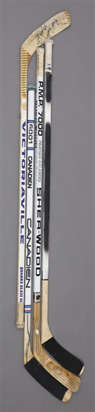 Glenn Andersons (Oilers), Michel Goulets (Black Hawks), Luc Robitailles (Kings) and Mike Gartner (Rangers/Maple Leafs) Game-Used Sticks