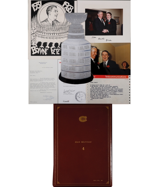 Jean Beliveaus Montreal Canadiens/Career Large Scrapbook from His Personal Collection with Family LOA
