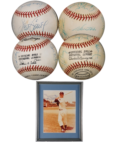 1974 Los Angeles Dodgers NL Champions and Dodgers Greats Team-Signed Baseballs (2 - with JSA LOAs) Plus Lasorda, Snider (2) and Rose Signed Photos from the Collection of Senator Normand Grimard