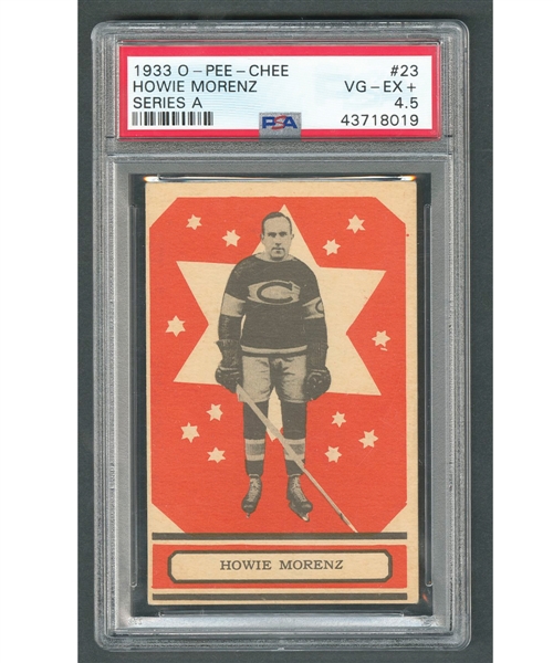 1933-34 O-Pee-Chee V304 Series "A" Hockey Card #23 HOFer Howie Morenz - Graded PSA 4.5