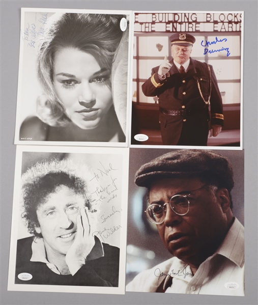 Notable 1970s/80s Hollywood Actor/Actress Signed Photo Collection of 5 Including Gene Wilder, Jane Fonda and James Earl Jones - All JSA Certified 