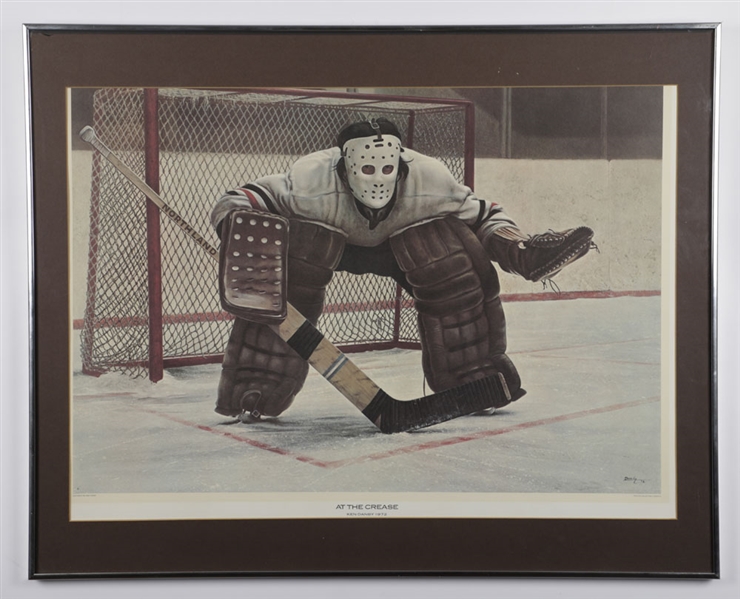 Ken Danby 1972 "At the Crease" Hockey Goalie Framed Lithograph (24" x 30")