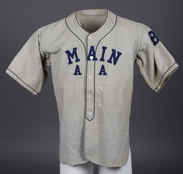 Vintage 1940s/1950s "Main AA - Bankos Beverage" Flannel Baseball Uniform with Jersey, Pants and Socks
