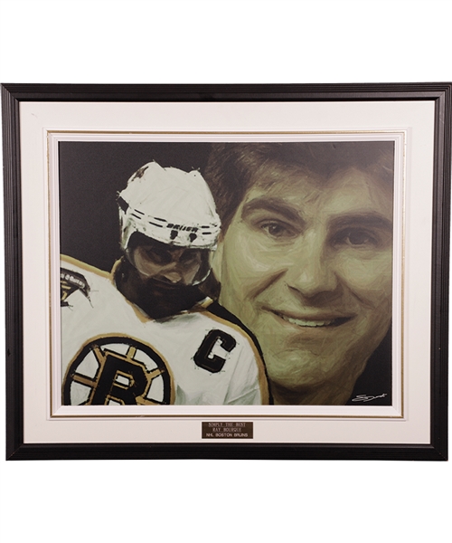 Ray Bourques Boston Bruins "Simply the Best" Framed Original Art with His Signed LOA (22" x 26")
